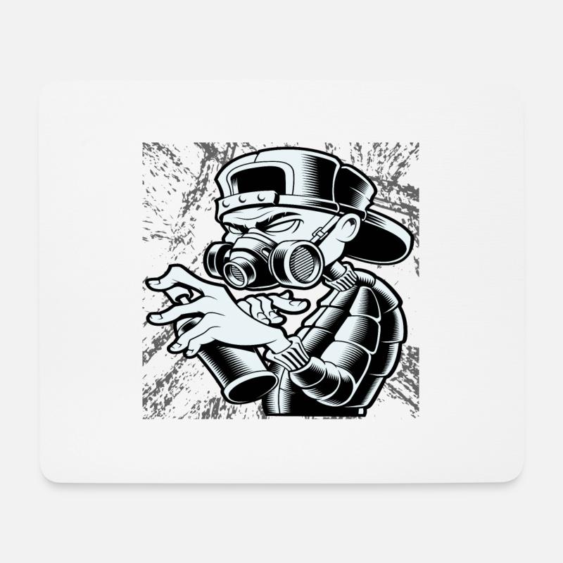 Abstract Graffiti Mann - Mousepad (Querformat) - Weiß