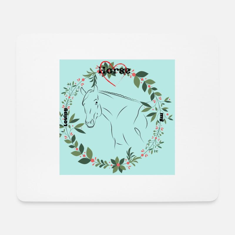 Horse Love - Mousepad (Querformat) - Weiß