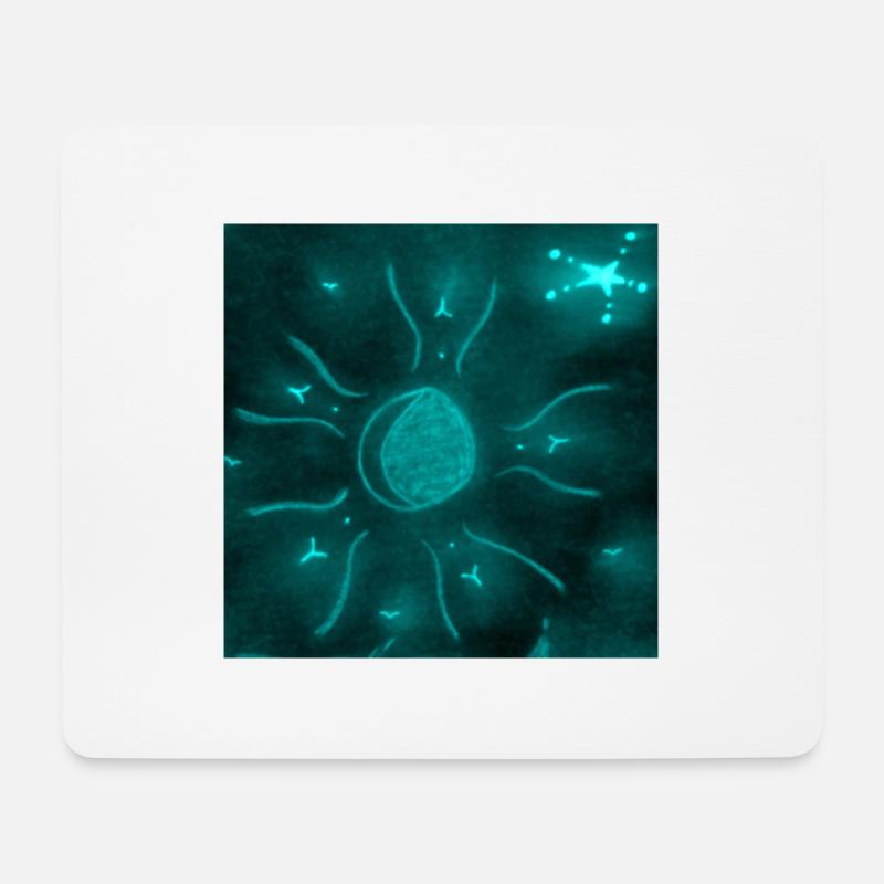 BLAUER STERNENMOND - Mousepad (Querformat) - Weiß