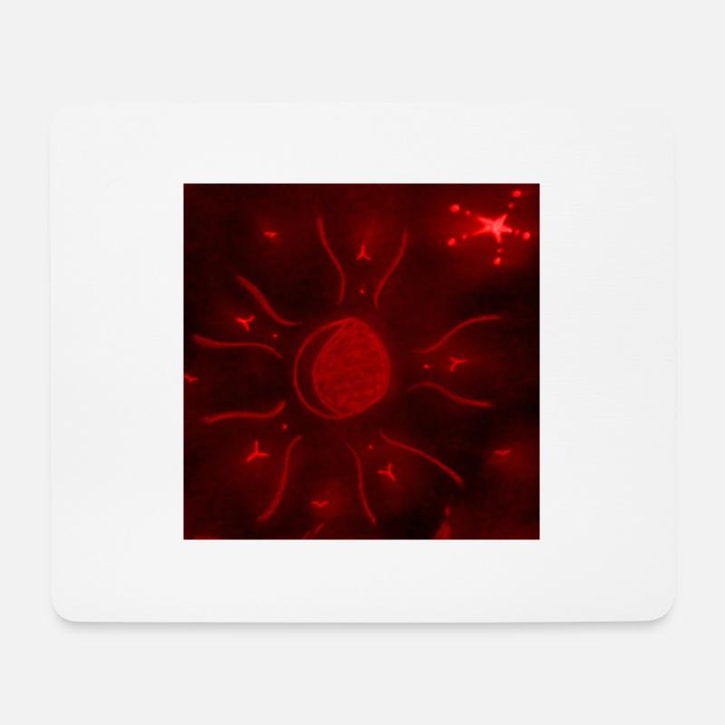 ROTER STERNENMOND - Mousepad (Querformat) - Weiß