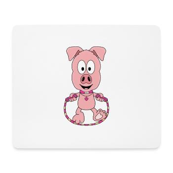 SPRINGSEIL - SCHWEIN - SEILSPRINGEN - TIER - BABY - Mousepad (Querformat) - Weiß - Vorne
