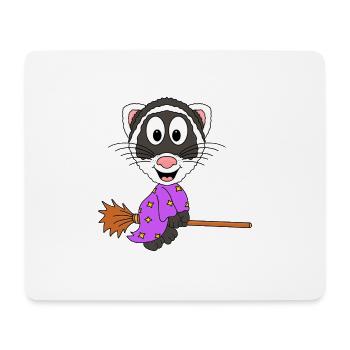 HEXE - FRETTCHEN - HEXENBESEN - TIER - Mousepad (Querformat) - Weiß - Vorne