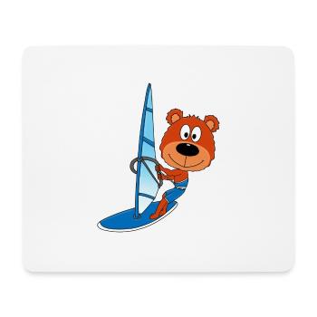 WINDSURFER - BÄR - TEDDY - SURFER - SPORT - Mousepad (Querformat) - Weiß - Vorne