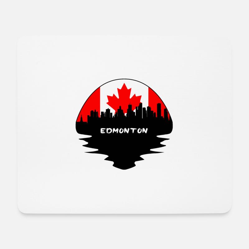 Edmonton Kanada Flagge Skyline Silhouette Reisen - Mousepad (Querformat) - Weiß