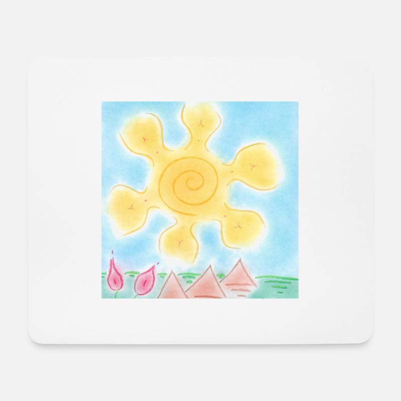 SONNE AUF PYRAMIDEN - Mousepad (Querformat) - Weiß