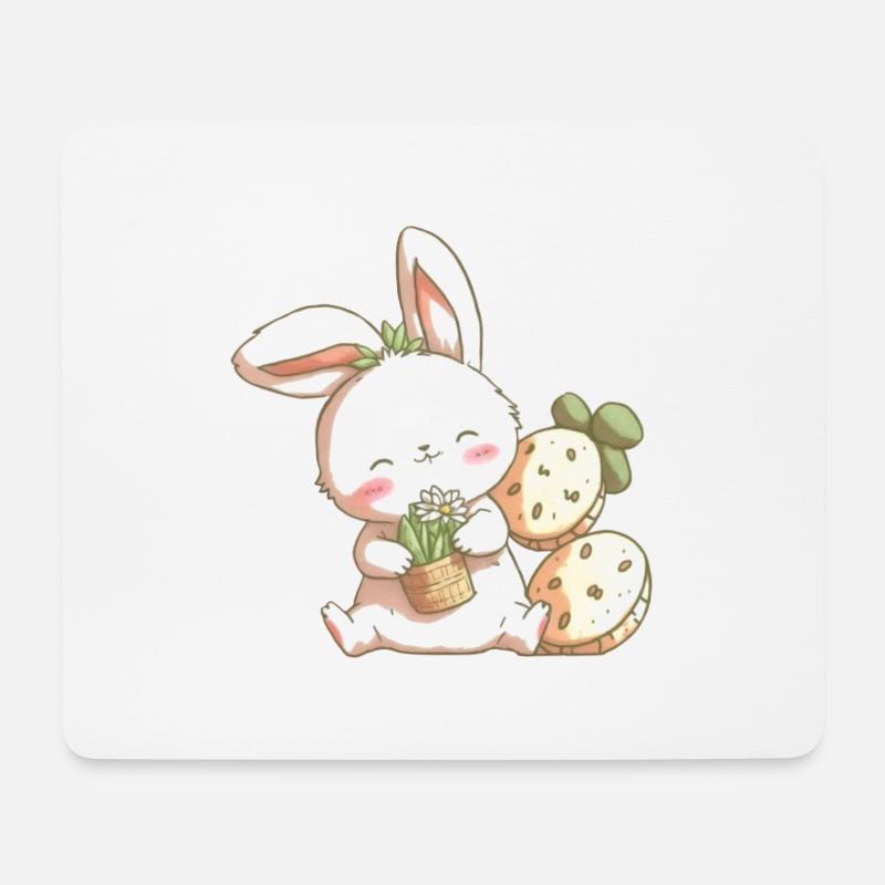 niedliches Kaninchen - Mousepad (Querformat) - Weiß
