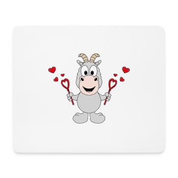 LIEBE - LOVE - SEIFENBLASEN - ZIEGE - TIER - Mousepad (Querformat) - Weiß - Vorne