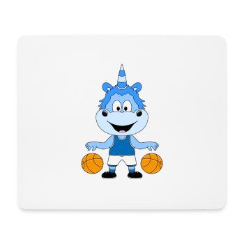 BASKETBALL - SPORT - EINHORN - KIND - BABY - Mousepad (Querformat) - Weiß - Vorne