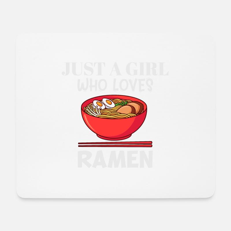 Nur ein Mädchen, das Ramen liebt - Mousepad (Querformat) - Weiß