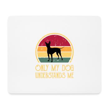 American Hairless Terrier Dog Silhouette Retro - Mouse Pad (horizontal) - white - Front