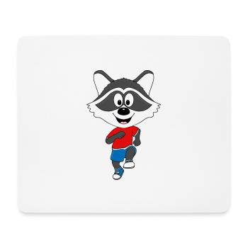 WASCHBÄR - LAUFEN - SPORT - FITNESS - MARATHON - Mousepad (Querformat) - Weiß - Vorne
