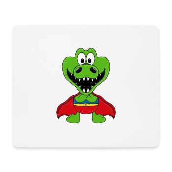 KROKODIL - SUPERHELD - HELD - TIER - KIND - BABY - Mousepad (Querformat) - Weiß - Vorne