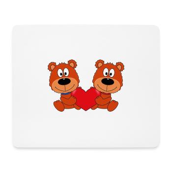 TEDDYS - BÄREN - TEDDYBÄREN - HERZ - LIEBE - LOVE - Mousepad (Querformat) - Weiß - Vorne