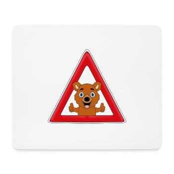 ACHTUNG BÄR - TEDDY - TEDDYBÄR - KIND - BABY - Mousepad (Querformat) - Weiß - Vorne