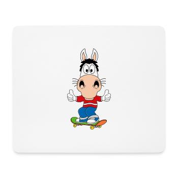 PFERD - PONY - SKATEBOARD - SPORT - TIERISCH - Mousepad (Querformat) - Weiß - Vorne