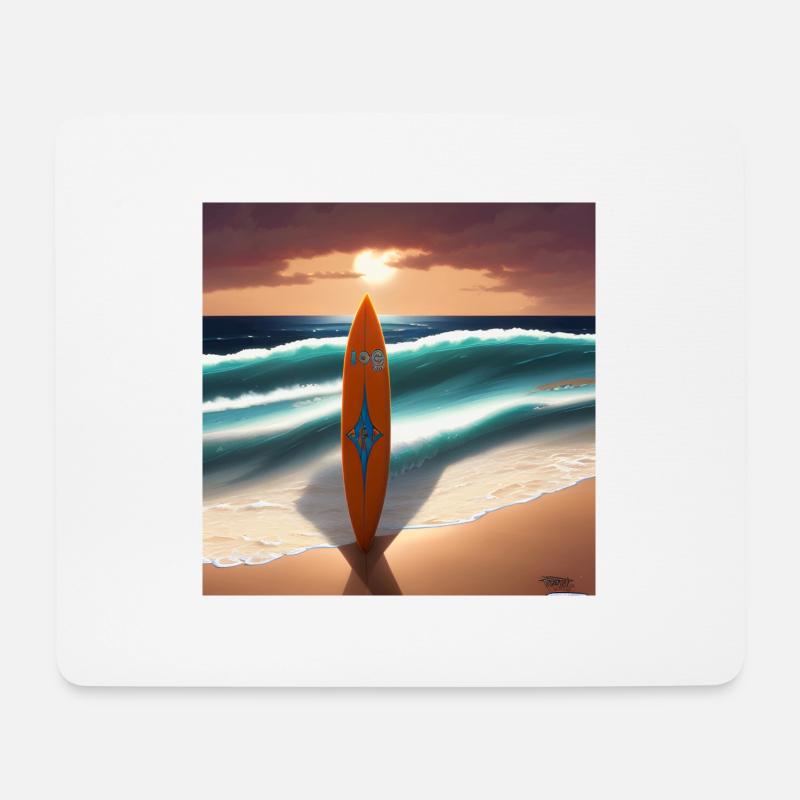surfen1 - Mousepad (Querformat) - Weiß