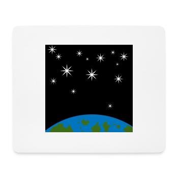 Terre et étoiles - Tapis de souris (format paysage) - blanc - Devant