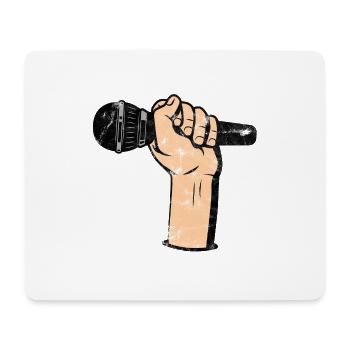 Microphone Retro - Mouse Pad (horizontal) - white - Front