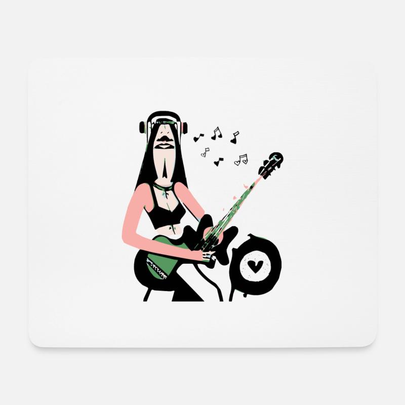 Musik Mädchen - Mousepad (Querformat) - Weiß
