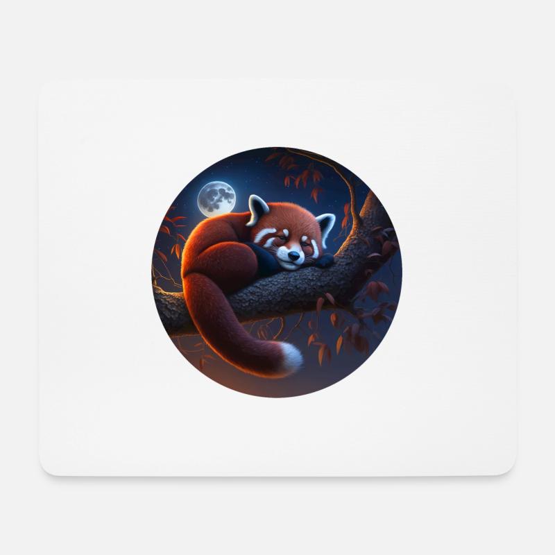 Roter Panda - Mousepad (Querformat) - Weiß