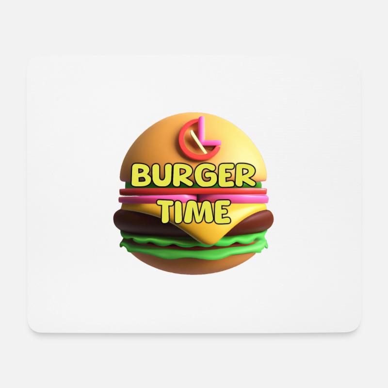 BURGER TIME - Mousepad (Querformat) - Weiß