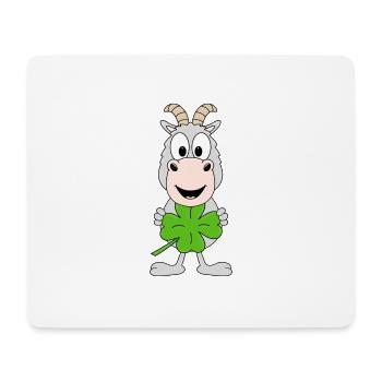 KLEEBLATT - GLÜCKSBRINGER - ZIEGE - TIER - Mousepad (Querformat) - Weiß - Vorne