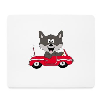 AUTO - WOLF - TIER - TIERISCH - KIND - BABY - Mousepad (Querformat) - Weiß - Vorne