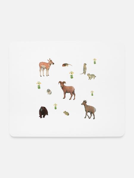 Tiere in den Bergen - Mousepad (Querformat) - Weiß