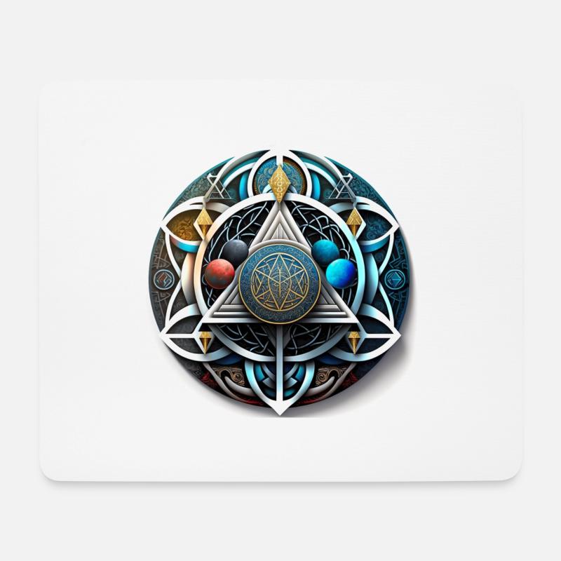 Planetarischer mystischer Kreis - Mousepad (Querformat) - Weiß