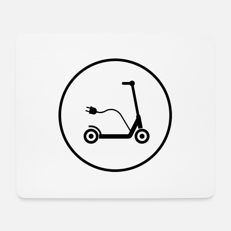 E-Scooter E-Roller Scooter - Mousepad (Querformat) - Weiß