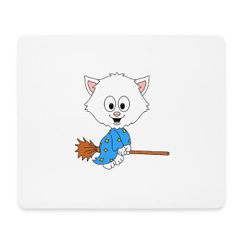 KATZE - HEXE - TIER - TIERISCH - KIND - BABY - Mousepad (Querformat) - Weiß - Vorne