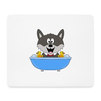 BADEWANNE - WOLF - TIER - TIERISCH - KIND - BABY - Mousepad (Querformat) - Weiß - Vorne