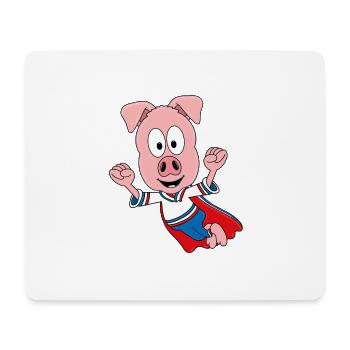 SUPERHELD - SCHWEIN - TIER - KIND - BABY - Mousepad (Querformat) - Weiß - Vorne