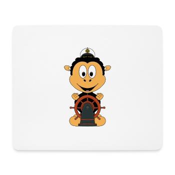 KAPITÄN - SEEMANN - SCHWARZES SCHAF - BOOT - TIER - Mousepad (Querformat) - Weiß - Vorne
