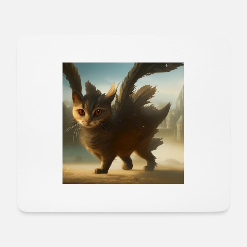 Fliegende Katze - Mousepad (Querformat) - Weiß