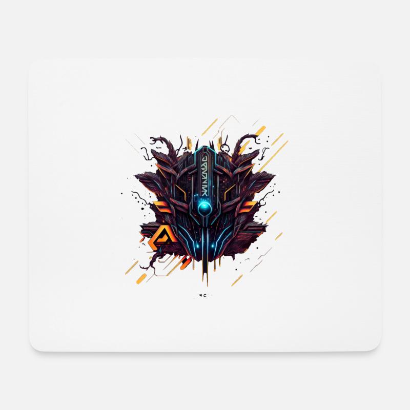 Futuristisches Cyber-Logo - Mousepad (Querformat) - Weiß