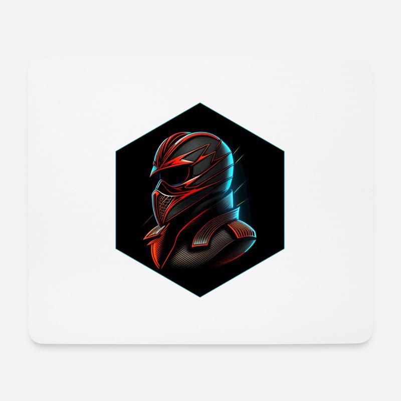 Biker helmet - Mouse Pad (horizontal) - white