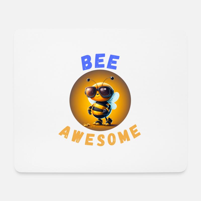Biene genial - Mousepad (Querformat) - Weiß