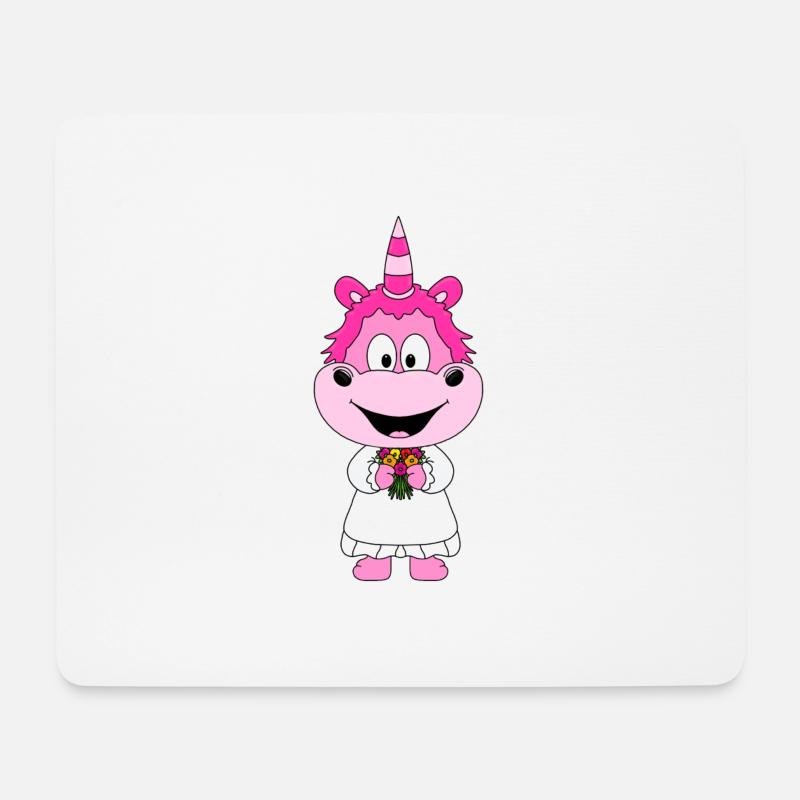 BRAUT - HOCHZEIT - HEIRATEN - EINHORN - LIEBE - Mousepad (Querformat) - Weiß