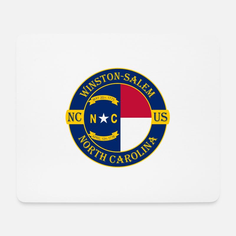 Winston Salem North Carolina Flagge USA Souvenir - Mousepad (Querformat) - Weiß