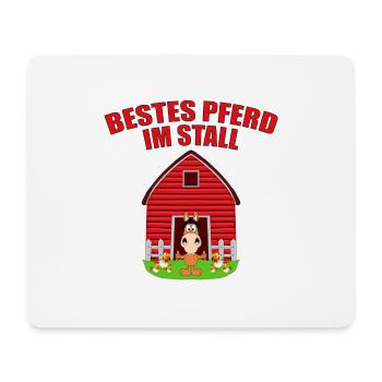 BESTES PFERD IM STALL - REITEN - PFERDE - TIER - Mousepad (Querformat) - Weiß - Vorne