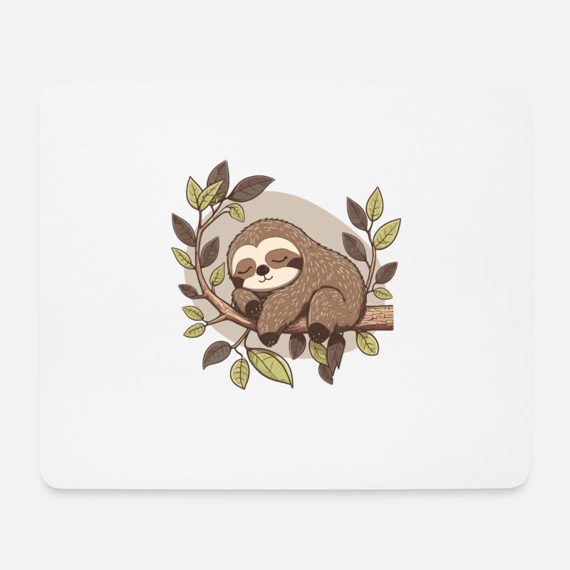 Cute sloth - Mouse Pad (horizontal) - white
