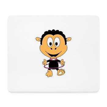 SCHWARZES SCHAF - HULA-HOOP - FITNESS - SPORT - Mousepad (Querformat) - Weiß - Vorne