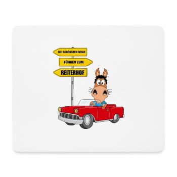 REITERHOF - REITEN - PFERD - PFERDE - TIER - AUTO - Mousepad (Querformat) - Weiß - Vorne