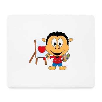 SCHWARZES SCHAF - KUNST - LIEBE - HERZ - MALEN - Mousepad (Querformat) - Weiß - Vorne