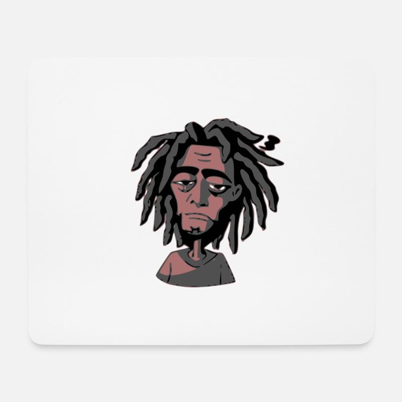 Rasta-Mann - Mousepad (Querformat) - Weiß