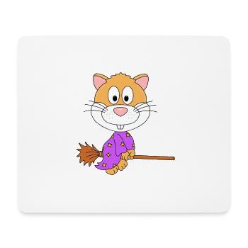 HEXE - HAMSTER - HEXENBESEN - TIER - KIND - BABY - Mousepad (Querformat) - Weiß - Vorne