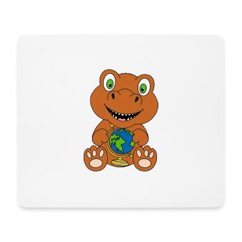 DINOSAURIER - DINO - ERDE - GLOBUS - WELT - Mousepad (Querformat) - Weiß - Vorne