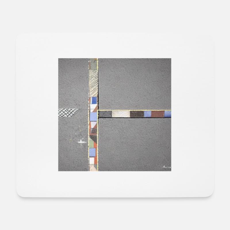 abstrakte GeometrieT 90° - Mousepad (Querformat) - Weiß