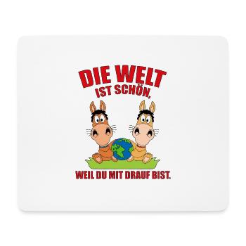 PFERDE - LIEBE - ERDE - DIE WELT IST SCHÖN... - Mousepad (Querformat) - Weiß - Vorne